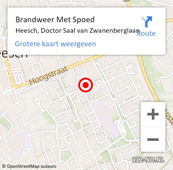 Locatie op kaart van de 112 melding: Brandweer Met Spoed Naar Heesch, Doctor Saal van Zwanenberglaan op 3 januari 2022 17:19