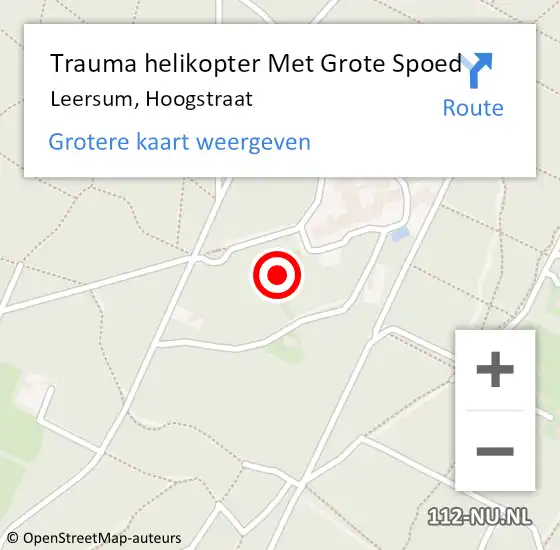 Locatie op kaart van de 112 melding: Trauma helikopter Met Grote Spoed Naar Leersum, Hoogstraat op 3 januari 2022 17:21