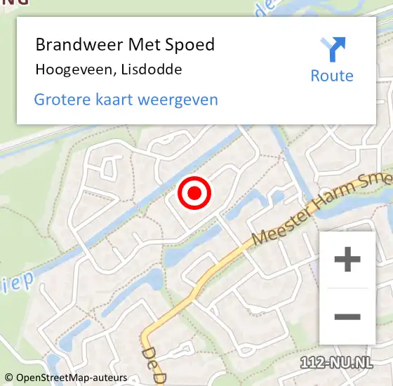 Locatie op kaart van de 112 melding: Brandweer Met Spoed Naar Hoogeveen, Lisdodde op 3 januari 2022 17:53