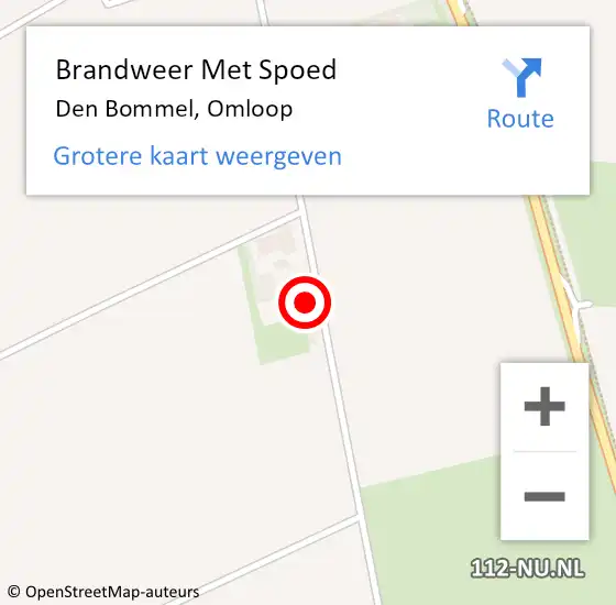 Locatie op kaart van de 112 melding: Brandweer Met Spoed Naar Den Bommel, Omloop op 3 januari 2022 17:59