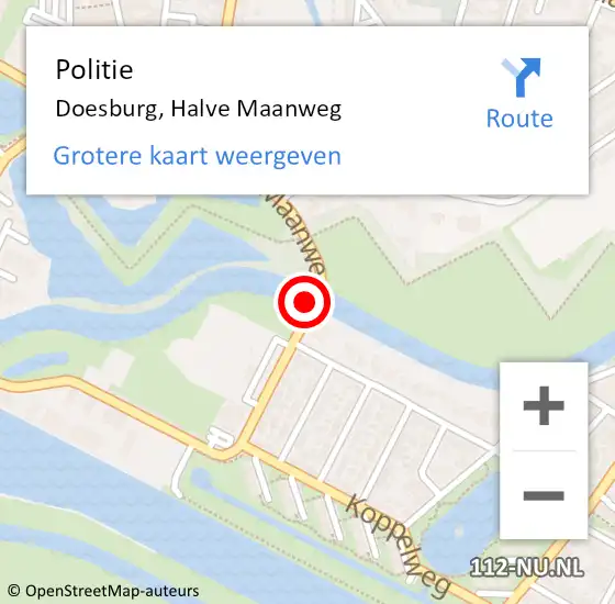 Locatie op kaart van de 112 melding: Politie Doesburg, Halve Maanweg op 3 januari 2022 18:11