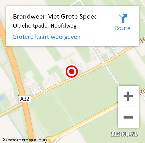 Locatie op kaart van de 112 melding: Brandweer Met Grote Spoed Naar Oldeholtpade, Hoofdweg op 3 januari 2022 18:17