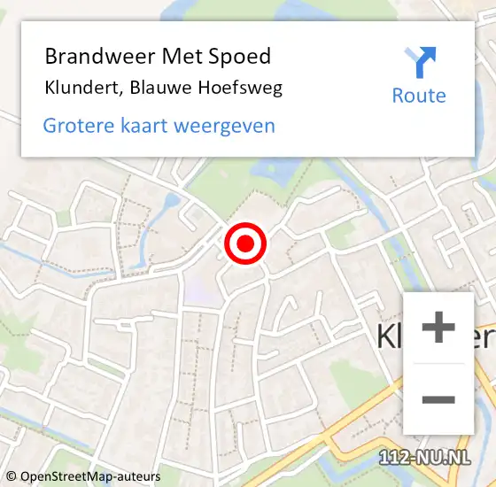 Locatie op kaart van de 112 melding: Brandweer Met Spoed Naar Klundert, Blauwe Hoefsweg op 3 januari 2022 18:36