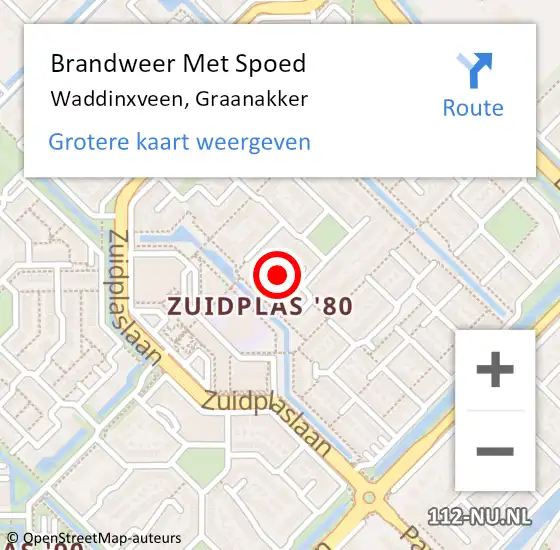 Locatie op kaart van de 112 melding: Brandweer Met Spoed Naar Waddinxveen, Graanakker op 4 juli 2014 10:41