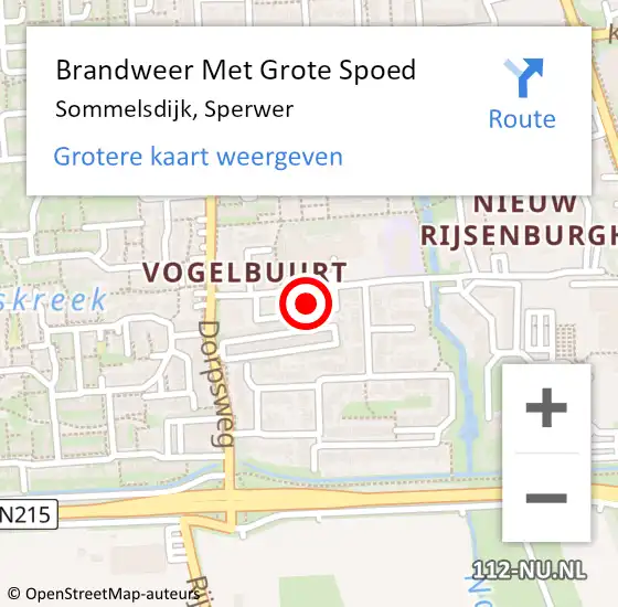 Locatie op kaart van de 112 melding: Brandweer Met Grote Spoed Naar Sommelsdijk, Sperwer op 3 januari 2022 20:13