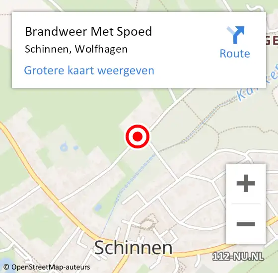 Locatie op kaart van de 112 melding: Brandweer Met Spoed Naar Schinnen, Wolfhagen op 3 januari 2022 20:38