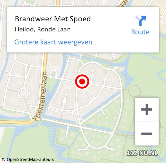 Locatie op kaart van de 112 melding: Brandweer Met Spoed Naar Heiloo, Ronde Laan op 3 januari 2022 20:39