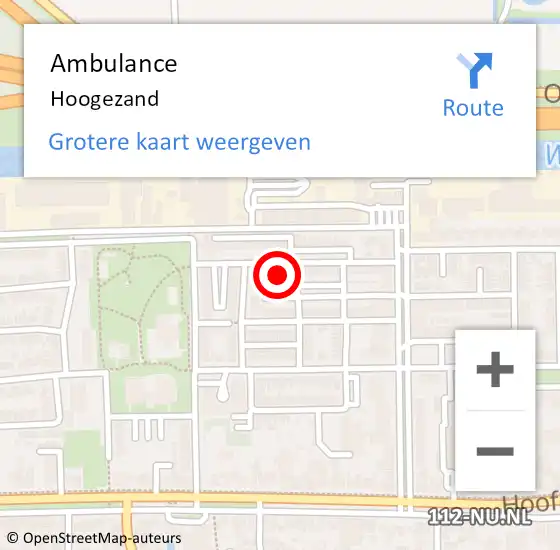 Locatie op kaart van de 112 melding: Ambulance Hoogezand op 3 januari 2022 20:52