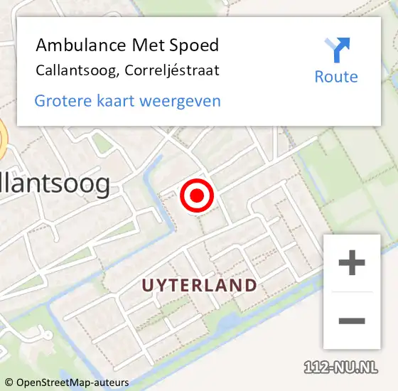 Locatie op kaart van de 112 melding: Ambulance Met Spoed Naar Callantsoog, Correljéstraat op 3 januari 2022 21:57