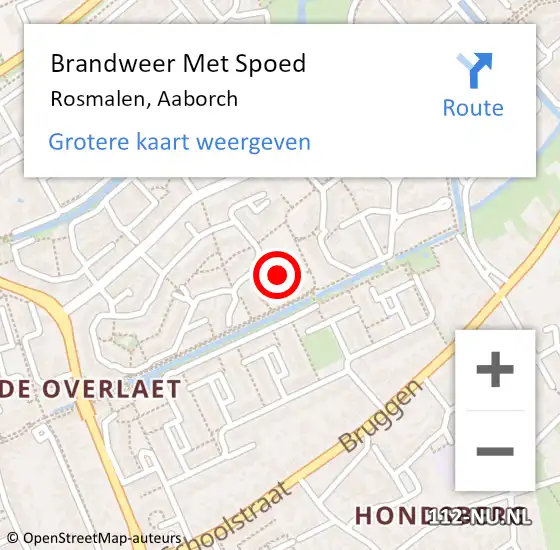 Locatie op kaart van de 112 melding: Brandweer Met Spoed Naar Rosmalen, Aaborch op 3 januari 2022 22:18