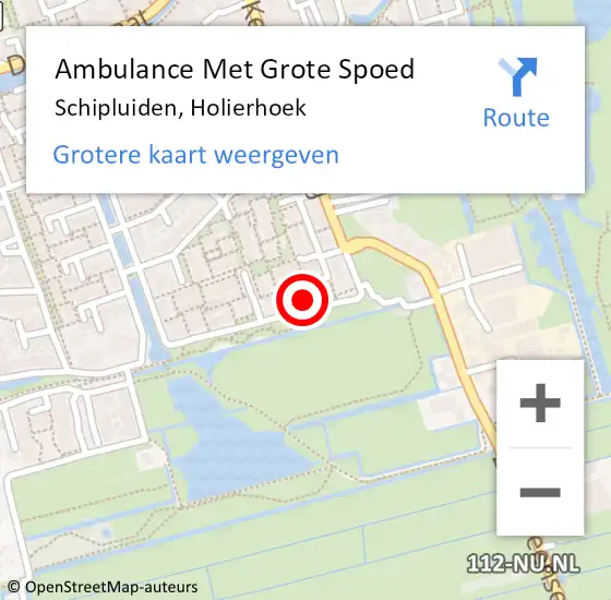 Locatie op kaart van de 112 melding: Ambulance Met Grote Spoed Naar Schipluiden, Holierhoek op 3 januari 2022 22:53
