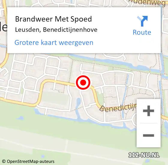 Locatie op kaart van de 112 melding: Brandweer Met Spoed Naar Leusden, Benedictijnenhove op 3 januari 2022 23:06