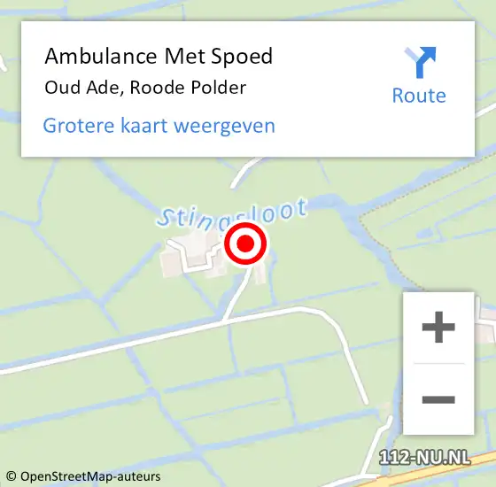 Locatie op kaart van de 112 melding: Ambulance Met Spoed Naar Oud Ade, Roode Polder op 3 januari 2022 23:35