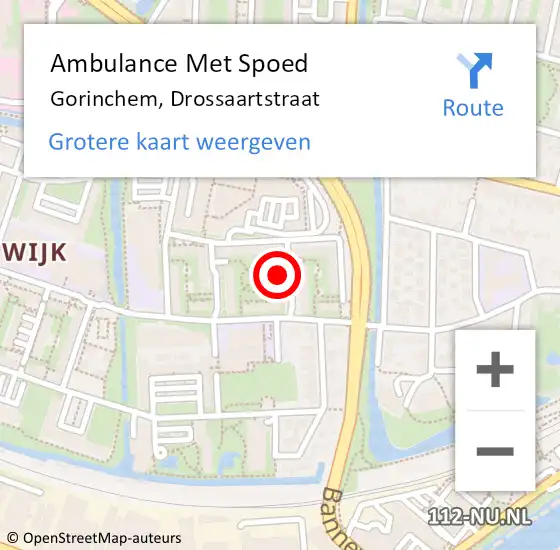 Locatie op kaart van de 112 melding: Ambulance Met Spoed Naar Gorinchem, Drossaartstraat op 4 januari 2022 00:25