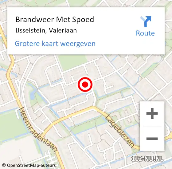 Locatie op kaart van de 112 melding: Brandweer Met Spoed Naar IJsselstein, Valeriaan op 4 januari 2022 00:35