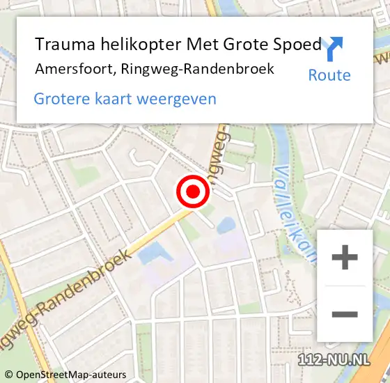 Locatie op kaart van de 112 melding: Trauma helikopter Met Grote Spoed Naar Amersfoort, Ringweg-Randenbroek op 4 januari 2022 01:21