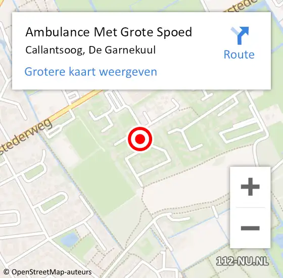 Locatie op kaart van de 112 melding: Ambulance Met Grote Spoed Naar Callantsoog, De Garnekuul op 4 januari 2022 01:24