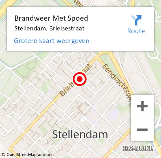 Locatie op kaart van de 112 melding: Brandweer Met Spoed Naar Stellendam, Brielsestraat op 4 januari 2022 01:47