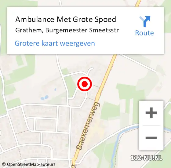 Locatie op kaart van de 112 melding: Ambulance Met Grote Spoed Naar Grathem, Burgemeester Smeetsstr op 4 januari 2022 02:12