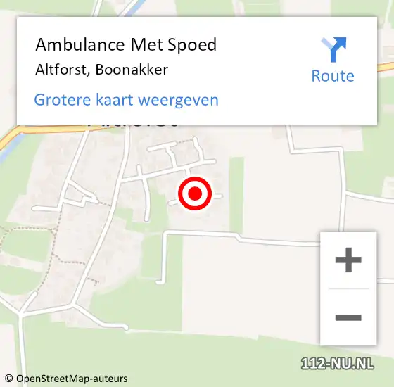 Locatie op kaart van de 112 melding: Ambulance Met Spoed Naar Altforst, Boonakker op 4 januari 2022 02:12