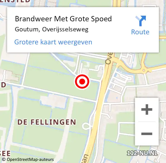 Locatie op kaart van de 112 melding: Brandweer Met Grote Spoed Naar Goutum, Overijsselseweg op 4 januari 2022 04:04