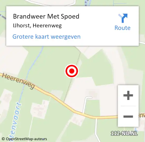 Locatie op kaart van de 112 melding: Brandweer Met Spoed Naar IJhorst, Heerenweg op 4 januari 2022 04:36