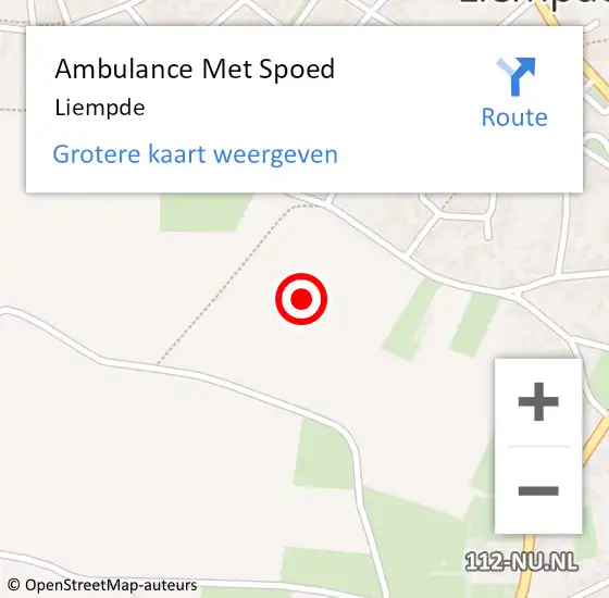 Locatie op kaart van de 112 melding: Ambulance Met Spoed Naar Liempde op 4 januari 2022 05:08