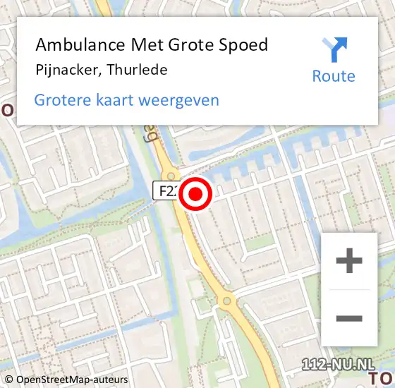 Locatie op kaart van de 112 melding: Ambulance Met Grote Spoed Naar Pijnacker, Thurlede op 4 januari 2022 07:19