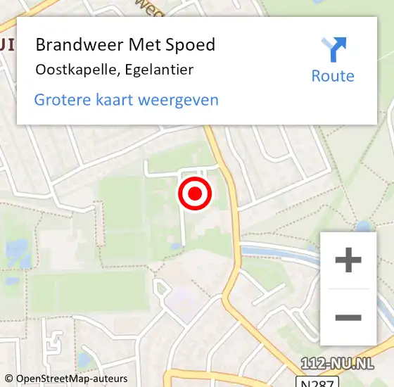 Locatie op kaart van de 112 melding: Brandweer Met Spoed Naar Oostkapelle, Egelantier op 4 januari 2022 07:29