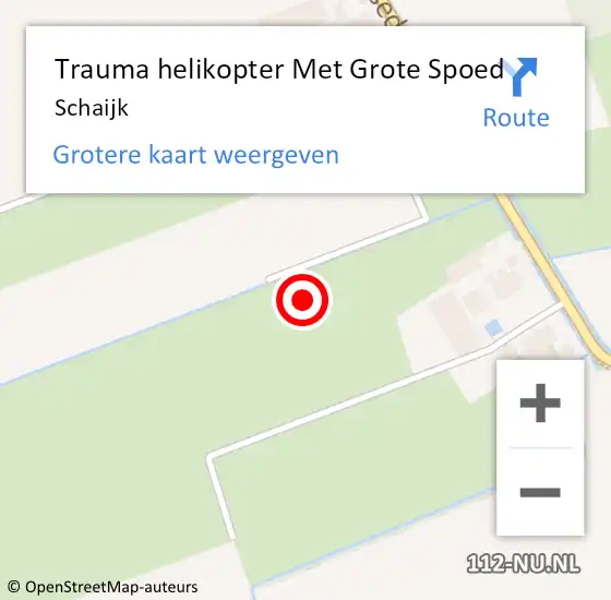 Locatie op kaart van de 112 melding: Trauma helikopter Met Grote Spoed Naar Schaijk op 4 januari 2022 08:09