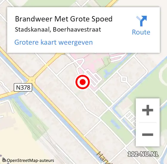 Locatie op kaart van de 112 melding: Brandweer Met Grote Spoed Naar Stadskanaal, Boerhaavestraat op 4 januari 2022 11:30