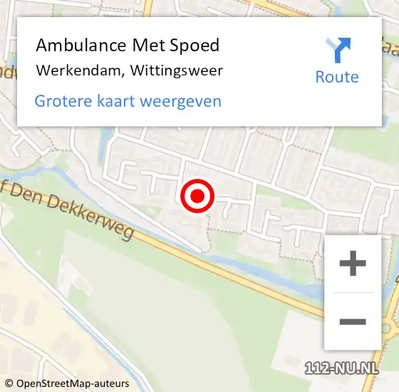 Locatie op kaart van de 112 melding: Ambulance Met Spoed Naar Werkendam, Wittingsweer op 4 januari 2022 12:38