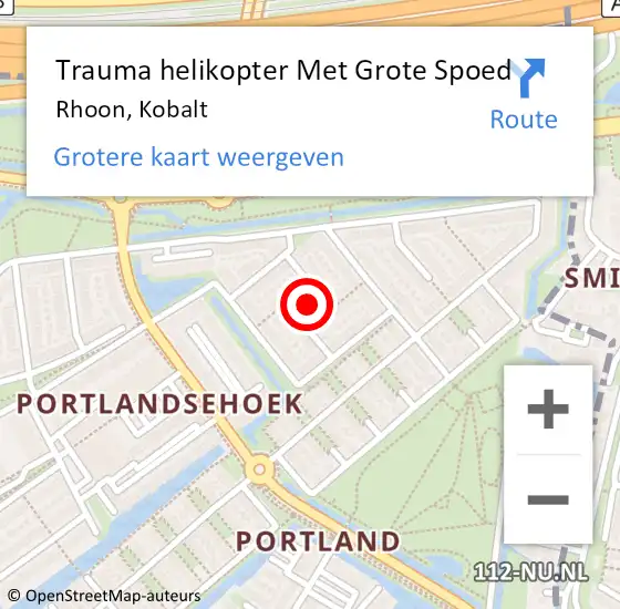Locatie op kaart van de 112 melding: Trauma helikopter Met Grote Spoed Naar Rhoon, Kobalt op 4 januari 2022 13:13