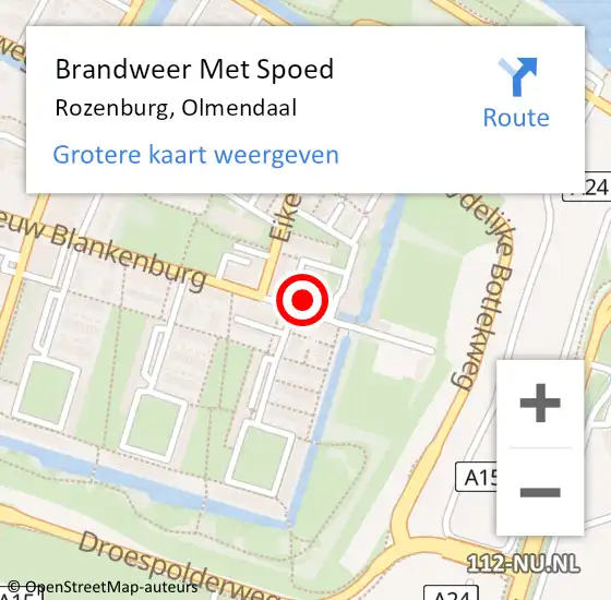 Locatie op kaart van de 112 melding: Brandweer Met Spoed Naar Rozenburg, Olmendaal op 4 januari 2022 13:16