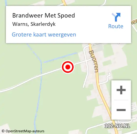 Locatie op kaart van de 112 melding: Brandweer Met Spoed Naar Warns, Skarlerdyk op 4 januari 2022 13:45
