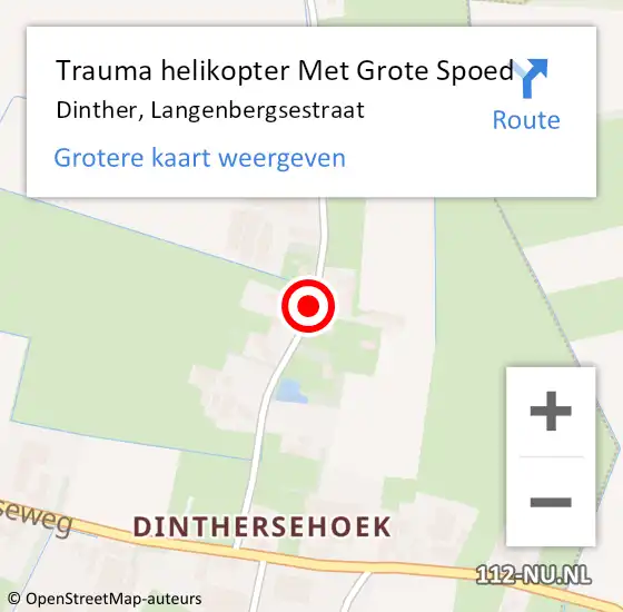 Locatie op kaart van de 112 melding: Trauma helikopter Met Grote Spoed Naar Dinther, Langenbergsestraat op 4 januari 2022 13:49