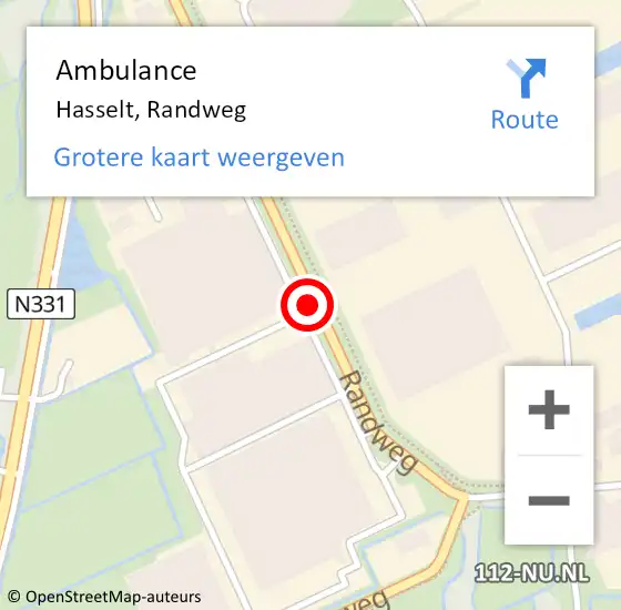 Locatie op kaart van de 112 melding: Ambulance Hasselt, Randweg op 4 juli 2014 11:33