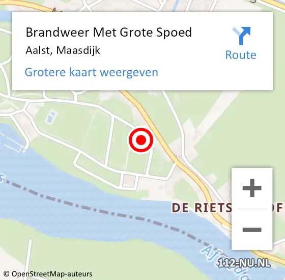 Locatie op kaart van de 112 melding: Brandweer Met Grote Spoed Naar Aalst, Maasdijk op 4 januari 2022 14:00