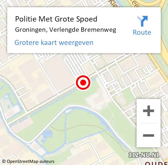 Locatie op kaart van de 112 melding: Politie Met Grote Spoed Naar Groningen, Verlengde Bremenweg op 4 januari 2022 14:12