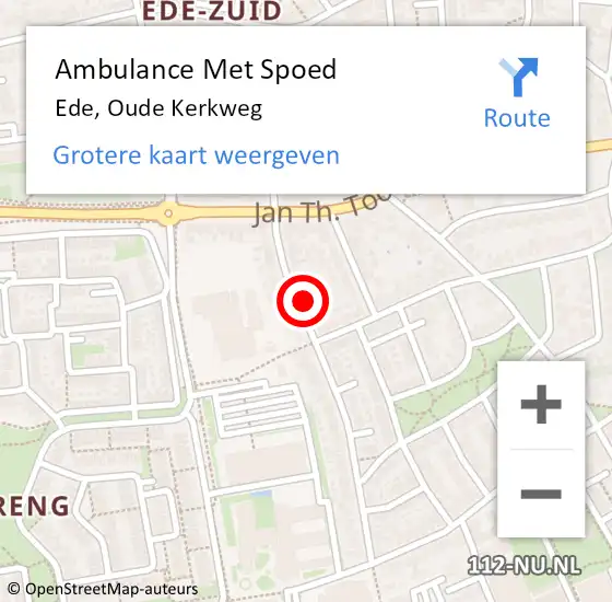 Locatie op kaart van de 112 melding: Ambulance Met Spoed Naar Ede, Oude Kerkweg op 4 januari 2022 14:30