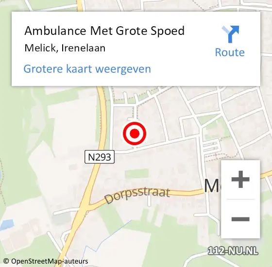 Locatie op kaart van de 112 melding: Ambulance Met Grote Spoed Naar Melick, Irenelaan op 4 januari 2022 15:22