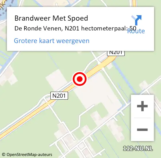 Locatie op kaart van de 112 melding: Brandweer Met Spoed Naar De Ronde Venen, N201 hectometerpaal: 50 op 4 januari 2022 16:29