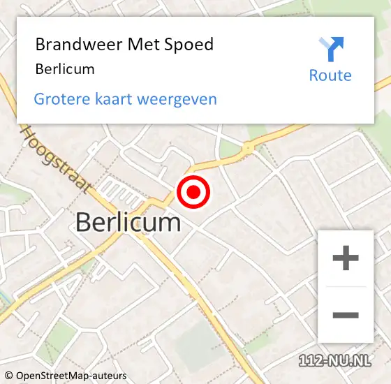 Locatie op kaart van de 112 melding: Brandweer Met Spoed Naar Berlicum op 4 januari 2022 16:38