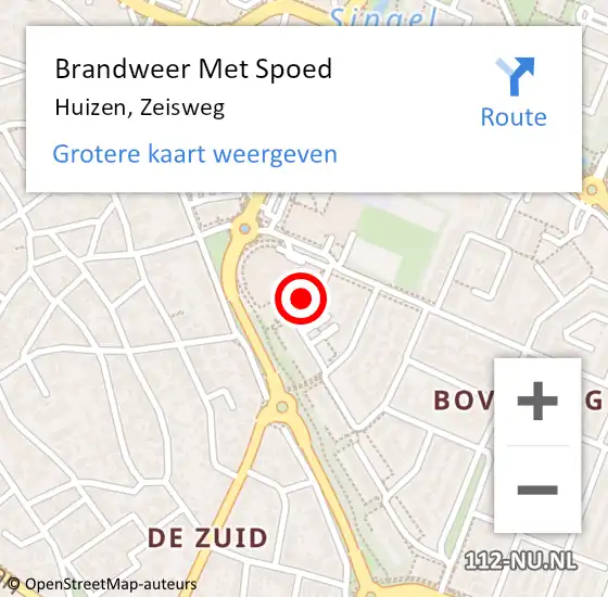 Locatie op kaart van de 112 melding: Brandweer Met Spoed Naar Huizen, Zeisweg op 4 januari 2022 16:39