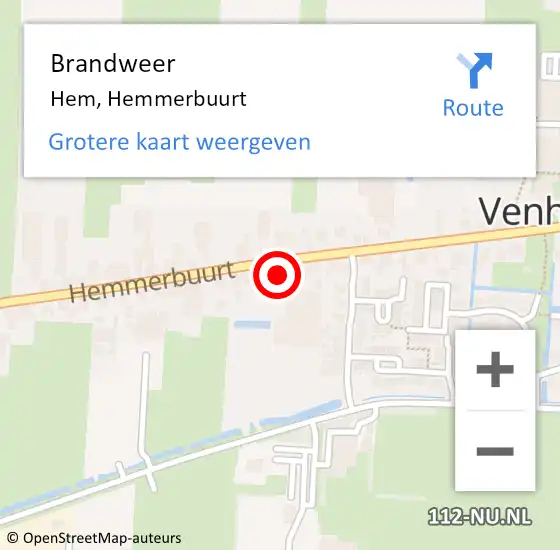 Locatie op kaart van de 112 melding: Brandweer Hem, Hemmerbuurt op 4 januari 2022 16:58