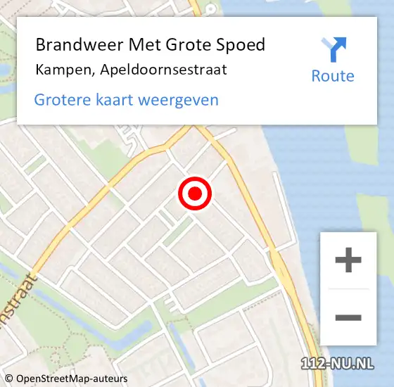 Locatie op kaart van de 112 melding: Brandweer Met Grote Spoed Naar Kampen, Apeldoornsestraat op 4 januari 2022 17:04