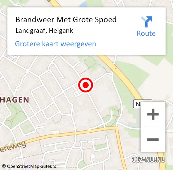 Locatie op kaart van de 112 melding: Brandweer Met Grote Spoed Naar Landgraaf, Heigank op 4 januari 2022 17:43