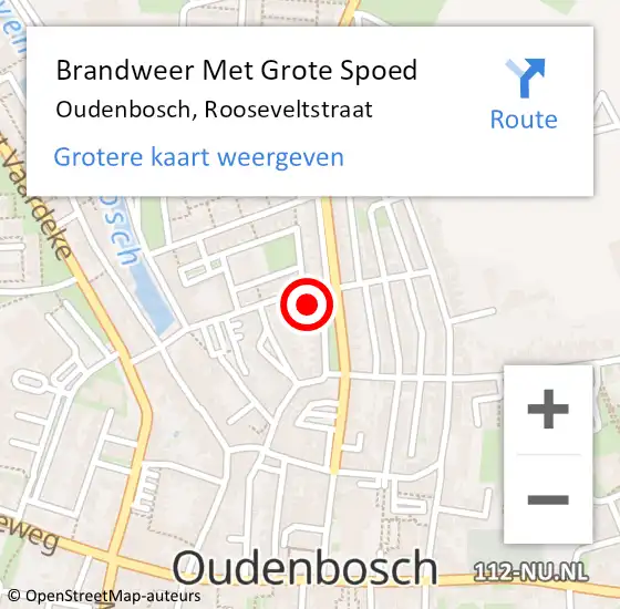 Locatie op kaart van de 112 melding: Brandweer Met Grote Spoed Naar Oudenbosch, Rooseveltstraat op 4 januari 2022 18:45