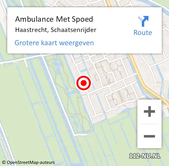 Locatie op kaart van de 112 melding: Ambulance Met Spoed Naar Haastrecht, Schaatsenrijder op 4 januari 2022 18:51