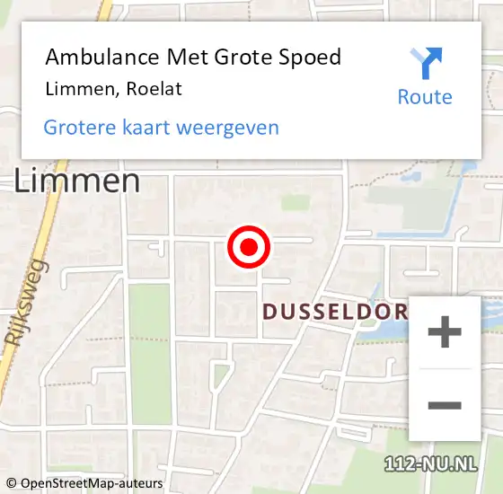 Locatie op kaart van de 112 melding: Ambulance Met Grote Spoed Naar Limmen, Roelat op 4 januari 2022 19:10